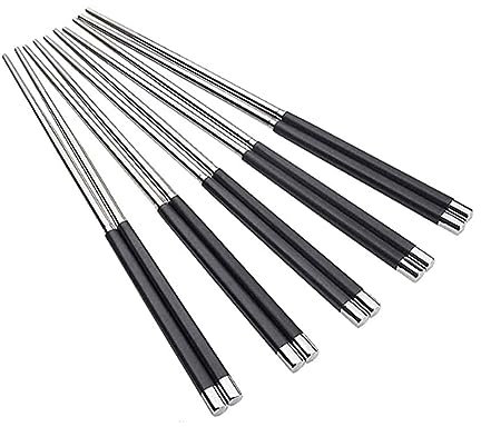 bacchette sushi bacchette cinesi bacchette Bacchette riutilizzabili antiscivolo lavabili in lavastoviglie riutilizzabili, 10 paia di bacchette antiscivolo