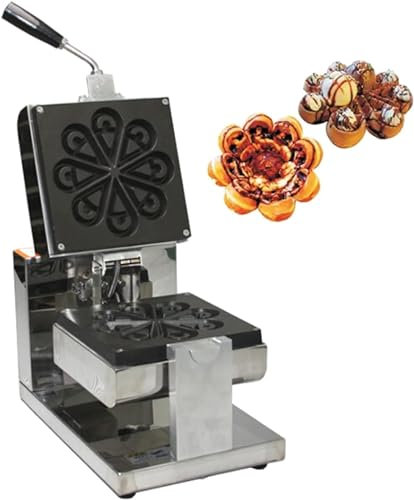 MAXCBD Gofrera Eléctrica Comercial, Plancha para Gofres con Placas de Cocción Antiadherentes, 1090 W, Acero Inoxidable, Control de Temperatura Ajustable, Llenado Profundo, 8 Rebanadas de Gofres Belga
