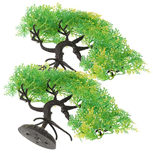 minkissy 2stücke Künstliche Bonsai-kiefernpflanzen Für Aquarien Realistische Wasserpflanzen-Dekoration Für Fischbecken Pflegeleicht Und Langlebig Geeignet Für Süß Und