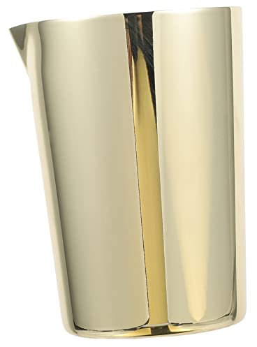 ABOOFAN Stainless Steel Mixing Glass with Gold Plated Finish, Bar Cocktail Shaker Pitcher for Home and Professional Bartenders, Sturdy Metal Drink Mixing Glass for Cocktail Preparation