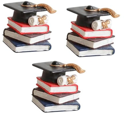 Toyvian 3stücke Abschluss Kuchendekorationen Doktorhut Und Bücher Cake Topper Für Abschlussfeier Kreative Partydekorationen Für Kuchen Und