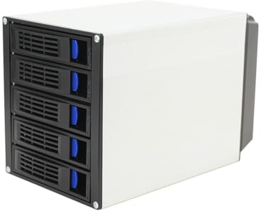 CDZHLTG 5 Bay 3 x 5.25 Drive Bays Hard Disk Enclosure HDD Hot Swap Cage Mobile Rack for 5 x SATA 3.5 HDD, 5 x SATA 2.5 HDD, SAS HDD