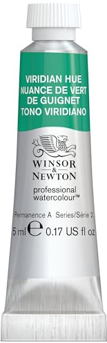 Winsor & Newton 0102696 Professional Watercolour - Viridian Hue, 5ml, Tube, Künstlerqualität, Lichtecht, Hohe Farbbrillanz & Leuchtkraft, Archivqualität, Lebendige Aquarellfarbe
