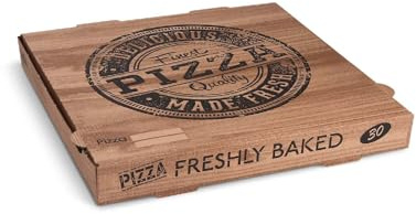 SWS 100 Pizzakartons aus Mikrowellpappe kraft 30 x 30 x 4 cm