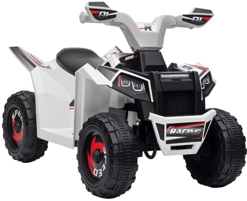 HOMCOM 6V Elektro Kinderquad 2,5 km/h Vorwärts-, Rückwärtsfunktion Weiß