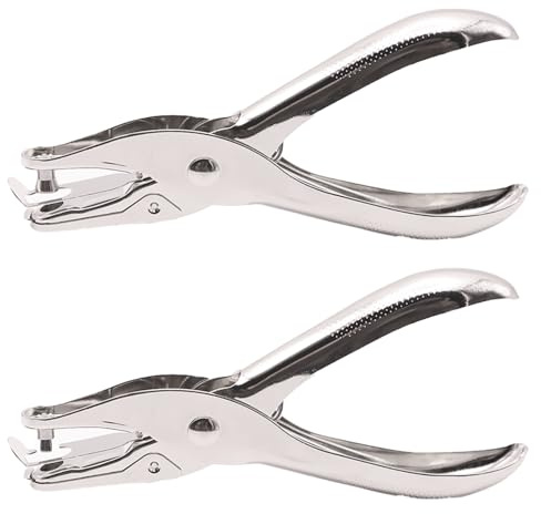 Tramboo 2 Pcs Hole Punchs, 1/4 and 1/8 Inch Small Single Hole Punch, 5 Sheet Capacity Paper Punch for DIY Craft Paper, Tag & Ticket, or Home, Office, School Supplies