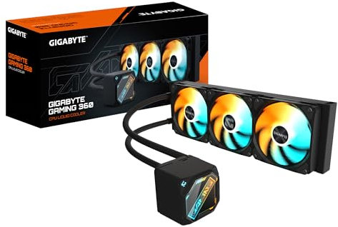 GIGABYTE GAMING 360 Refrigeración Líquida para CPU - 3x120 mm Ventiladores ARGB, Mecanismo de enclavamiento deslizante, DAISY-CHAIN, Compatible con Intel LGA 1851 y AMD AM5