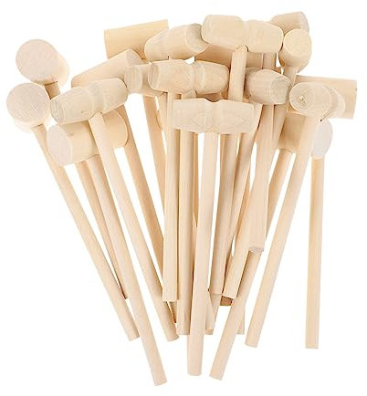 SUPVOX 20pcs Mini Wooden Hammers for Lottery Funny Boy Girl Mallets As Game Props Wooden Mini Mallets for Eggs Hammering Tools