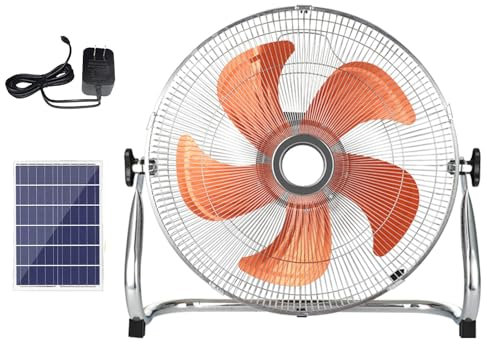 MZQMK Ventilatore da Tavolo, Ventilatore A Piedistallo Silenzioso, Ventilatore da Campeggio A Energia Solare A Batteria Ricaricabile, per Il Soggiorno(Silver,50cm/19in)