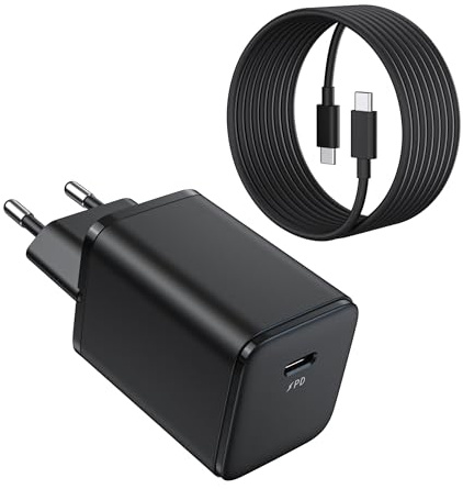 Chargeur USB C 65W, Charge Rapide avec 2M Cable GaN PPS Prise USBC Bloc Chargeur 65W Type C Adaptateur Secteur USB C Charger Compatible avec MacBook Pro/Air, Samsung Galaxy S26 Ultra/S26, iPhone 17/16