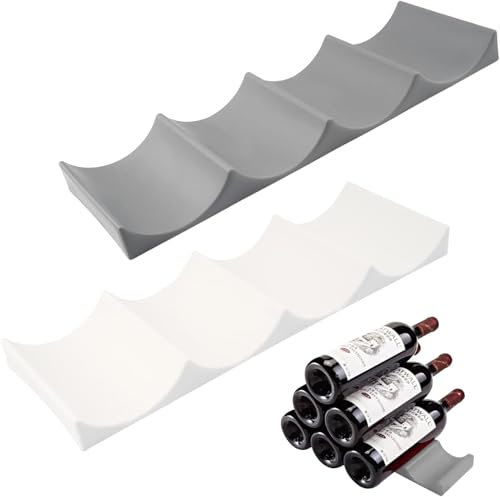 WUBAYI Confezione da 2 portabottiglie in silicone, organizer per frigorifero, per tavolo/dispensa/bar, scaffale per vino rosso e bevande, per armadietti del frigorifero