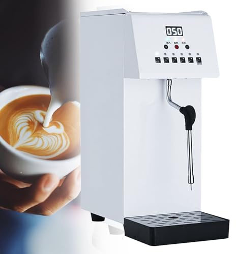 Schiumalatte commerciale, macchina a vapore automatica da 2500 W, macchina per schiumare il latte a vapore elettrico, macchina per schiumare il latte per caffè espresso, vaporiera con display a LED