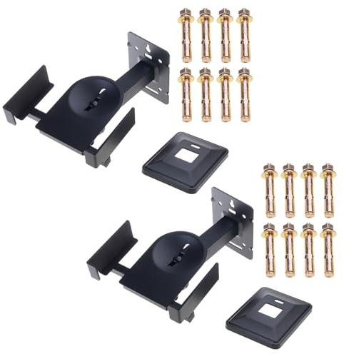 FHGSPQWM Heavy Duty Adjustable Speakers Wall Mount Bracket for Bookshelf Speakers Studio 180Degree Rotation 15Degree Tilt 44lbs Capacity Wall Mount