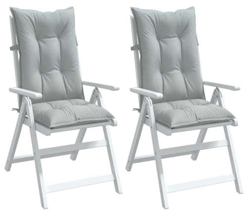 Frdhee Polster für Gartenmöbel Sitzkissen für Liegesessel,Hochlehner-Auflagen 2 STK. Melange Hellgrau 120x50x7 cm Stoff für Innen und Außen