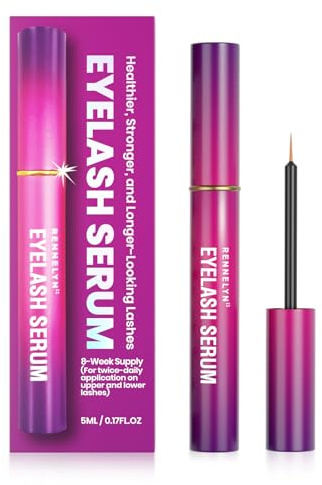Eyelash Serum Lash Growth Enhancer: Advanced Natural Formula for Long Thickening Eyelashes (Magenta, 5 ml)