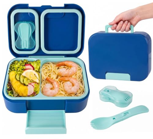 Lunch Box, 720 ml Lunch Box Umami, Boite Repas Compartiment, Bleu royal | Boite Lunchbox Enfant Adulte Boite à Bento, Sans BPA, pour Micro-onde Lave-vaisselle, École Pique-Nique Travai