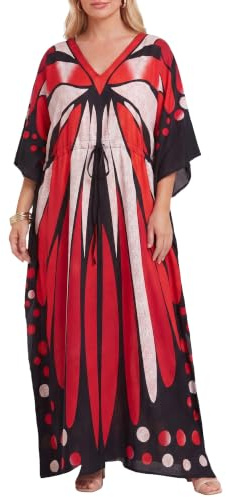 Love My Fashions® Women's Kaftans Morrocan Print Tunic Long Summer Dress Loungewear Swim Cover Up Beachwear Sundress Casual Nightwear