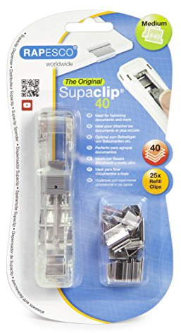 Rapesco RC4025SS Supaclip 40 Pappersklämmor Dispenser