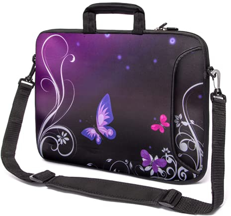 Funky Planet Wasserdichte Laptoptasche – 39,6 cm (15 – 15,6 Zoll) Neopren – Laptoptasche – wasserfeste Laptoptasche mit Griff und Schultergurt – einzigartiges Design