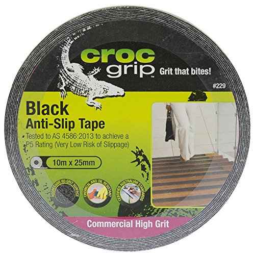 CROC grepp 229 kommersiellt högt korn halkfri tejp 25 mm x 10 m, svart