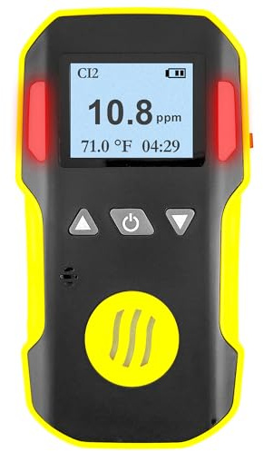 Chlorine Gas Detector | UK Calibration Certificate | USB Recharge | Sound, Light and Vibration Alarms | 0-50 ppm Cl2 Gas |