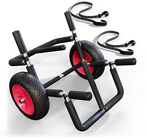 Oskar-Store OK-Living SUP Transportwagen, Stand Up Paddle Transportwagen, Schwarz/Rot, Doppelt