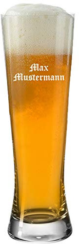 Leonardo Weizenglas 0,5l Bionda mit Gravur – Bierglas mit individueller Namensgravur, Biergläser mit Teqton Qualität, Weißbierglas und Weizenbierglas