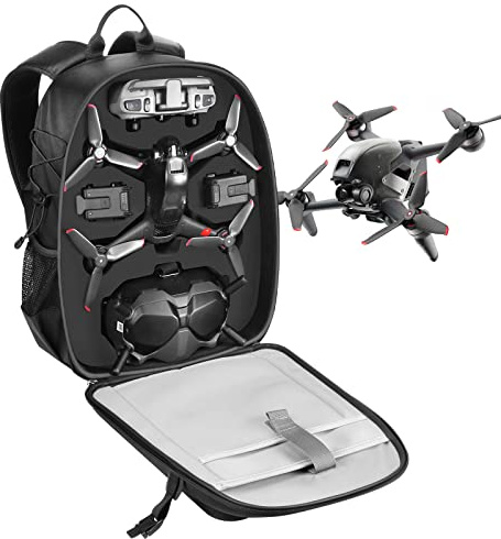 Smatree Professionell vattentät ryggsäck för DJI FPV Combo, skyddsglasögon V2, fjärrkontroll 2, rörelsekontroll och andra tillbehör, Svart