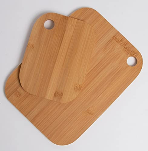 Set of 2 Anti-Bacterial Bamboo Chopping Boards Wooden Cutting Board Large 30x22.5cm Small 20x15cm
