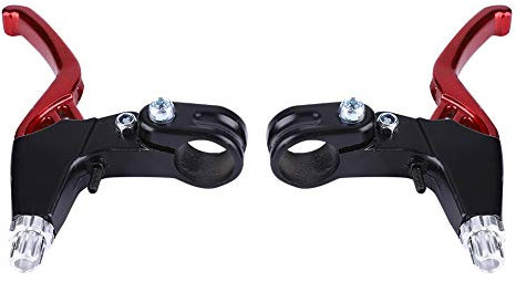 AUTO 1 paire de poignées de levier de frein de vélo de vélo de montagne en alliage d'aluminium, levier de frein 4 couleurs, poignée de levier de frein 22mm poignée de frein pliable (rouge)griffe renn
