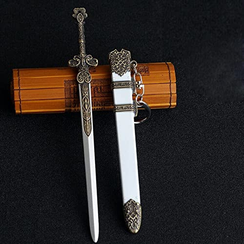 nyyuqi 1/6 Scale Metal Chinese Ancient Long Sword Model Weapon Toy with Scabbard for 12'' Soldier Action Figure Body Doll Arts Toys Collection (Bronze Color)