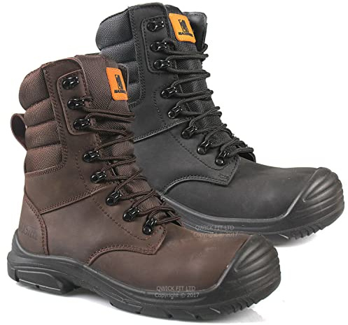 MAXSTEEL MENS LACE UP/ZIP UP GENUINE LEATHER MILITARY COMBAT TACTICAL WATERPROOF SAFETY STEEL TOE CAP BOOTS UK SIZE, Brown, 11 UK (MS40C)