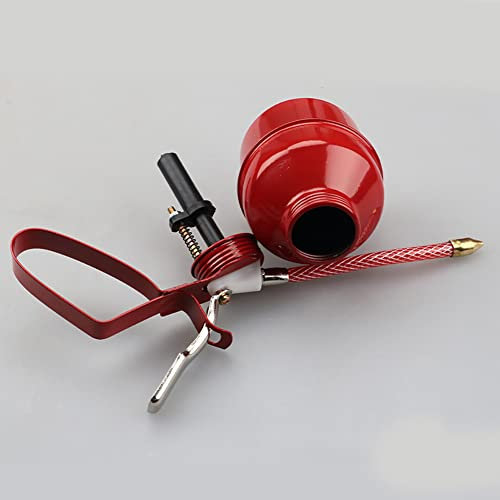 ihreesy Burette à Huile Métal, Pompe à Graisse Manuelle pour Injection d'Huile Burette D'huile à Graissage Forcé avec Tuyau Flexible Amovible pour Lubrification à l'Huile Réparation Automobile,300CC