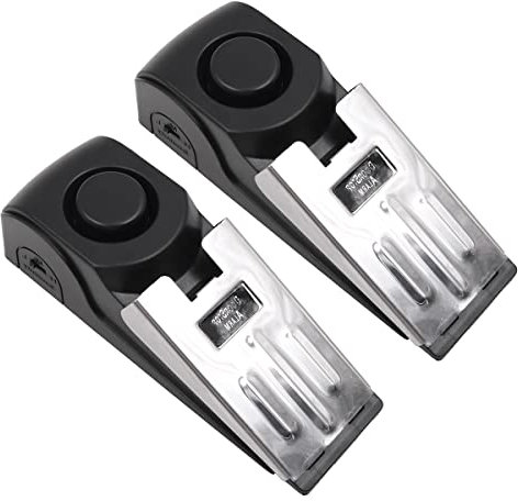 Tiardey 2er-Pack Türstopper Alarm Tragbarer keilförmiger Türsicherheitsstopper Alarm mit rutschfestem Gummi 120dB Sirene Einstellbare Geeignet für die Erkennung von Eindringlingen in Hotels zu Hause