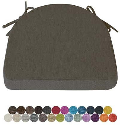 Lsjoaw 1 Stück Stuhlkissen Sitzkissen Stuhl 40X38X38X5 Sitzpolster mit Bindeband Rutschfestes Zierkissen Gartenkissen Halbrund Auflage für Stühle Indoor/Outdoor Sitzauflage,Grey