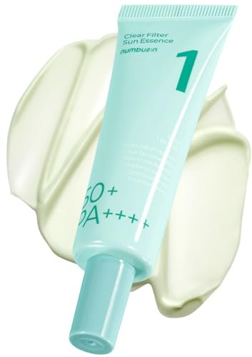 numbuzin No.1 Sunscreen | Clear Filter Sun Essence | No White Cast, Hydrating, Moisturizing, Cools Down, Light Finish | 50ml