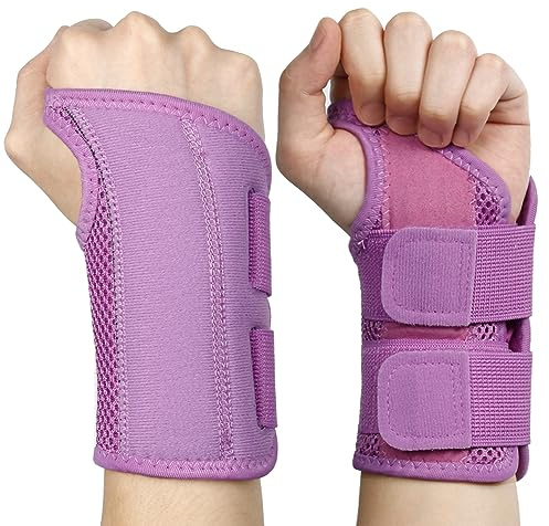 NuCamper Andningsbart handledsstöd handledsbandage med metallskenstabilisator män och kvinnor handledsbandage, justerbar handledsskena för artrit, seninflammation, stuknin