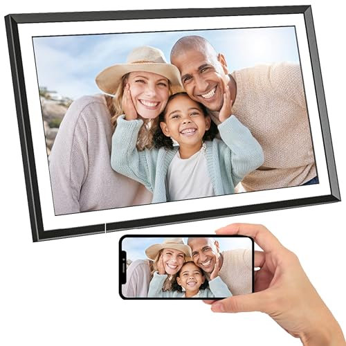 AGFA Photo Realiview APF1560WIFI – Digitaler Fotorahmen mit WLAN und integriertem 32-GB-Speicher – Fotos und Videos sofort teilen, hochauflösender 15,6-Zoll-Touchscreen – Schwarz