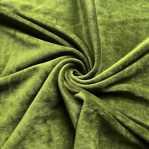 Textrend Baumwollsamt - Garment sewing - Dekoration - Einfarbig - Weiches Material - Textilien 1x1.75m - Stoffe Meterware (Grün)