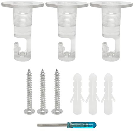 smartect Decentratore da Parete e Soffitto per la suspensione dei Cavi [3 Pezzi, Trasparente] Gancio da soffitto con viti e tasselli, Supporto in superficie per il tuo progetto fai-da-te