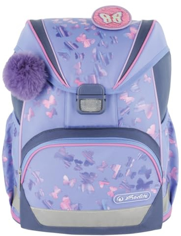 Herlitz® Kinder Schulranzen Ultralight Butterfly Paradise | Schulrucksack 1-Becken | Schülerorganisation Kinder | Steifer Rücken | Schultasche im Rücken | Strapazierfähiger 15l 800g | Kl. 1-3,