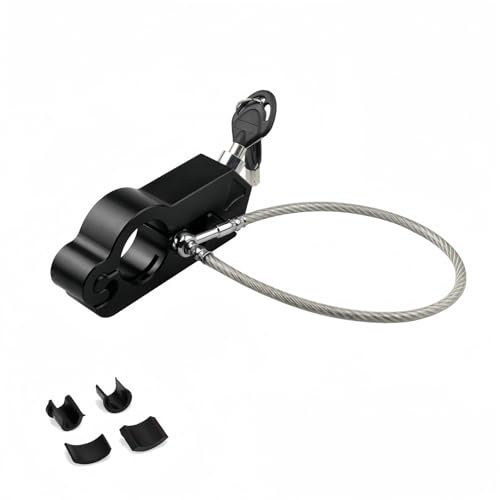 YoShin 2YU-Q8U-RO2295 - Candado de motocicleta 2 en 1 con 2 llaves, candado para manillar y casco, dispositivo de bloqueo antirrobo resistente para scooters, ATV, bicicletas eléctricas, color negro