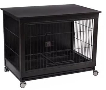 Hundekäfig/Katzenkäfig/Kaninchenkäfig – Haustierkäfig aus Holz – Zaun für kleine und Mittelgroße Hunde für zu Hause – Haustierkäfig für Hund/Katze/Kaninchen usw. – 78 x 56 x 70 cm(Black)