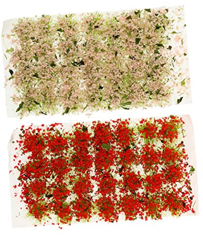 HOODANCOS Boxen Mit Künstlichen Blumenbüscheln Aus Resin Miniatur Grasbüschel Für Modelleisenbahnen Und Dioramen Für Landschaftsgestaltung Farben