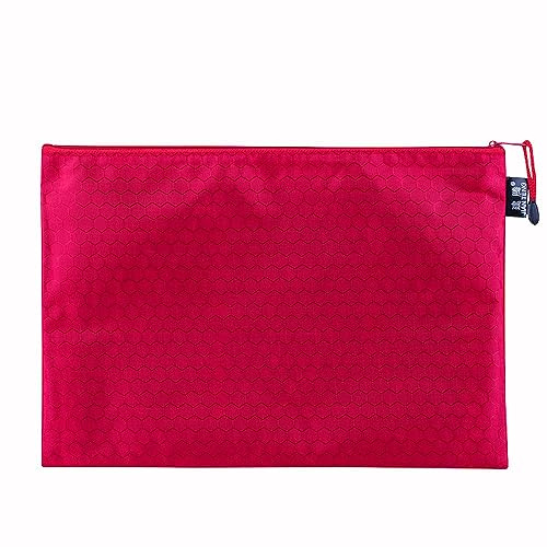 Anevous 2 Stück Dokumententasche, wasserdichter Reißverschluss Dokumententasche, Datei Tasche Aktentasche Aufbewahrungstasche für Dokumente, Quittung, Papier, Büro Schulreise, Kosmetik,Rot A4 34x24cm