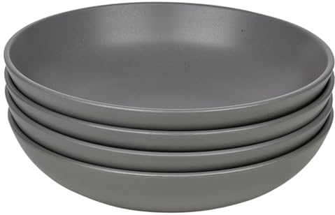 Queensway Home & Dining Stone Ceramic Dinnerware of 4/8/12 Pcs Crockery Bowls for Dining Set - Dishwasher Safe, Dessert, Pasta Bowls - 4 Solid Colour Elegant Tableware Set
