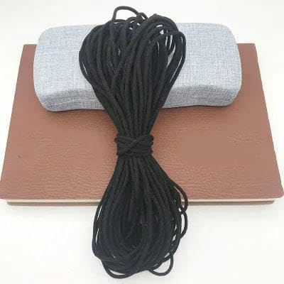 Banda elástica de boca redonda de 10 yardas y 3,0 mm, banda de goma, cinta, cinturón, cuerda, núcleo de aceite, manualidades de costura, color negro, 10 yardas, 3,0 mm