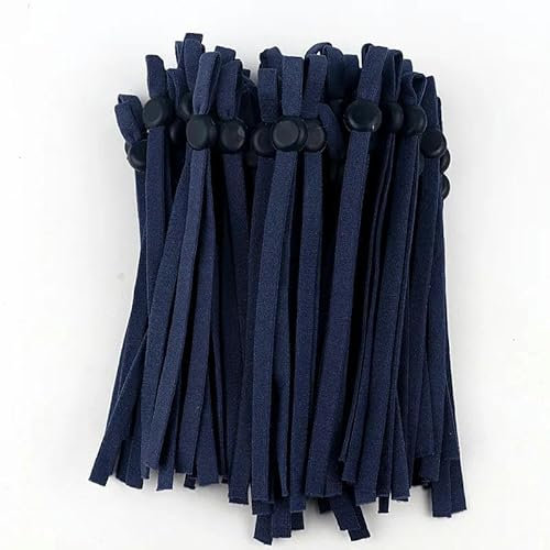 Banda elástica de colores de 5 mm, banda de goma elástica ajustable para colgar para manualidades de bricolaje, azul marino, 20 piezas