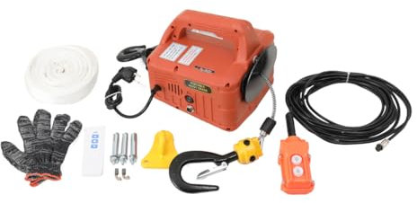 Lfhelper 3-in-1 Tragbar 1500W Elektrische Seilwinde Motorwinde Seilhebezug Haushalt 5M/min Elektro Seilzug Winde Hebezeuge mit Fernbedienung 7.6m/25ft Maximale Hubhöhe