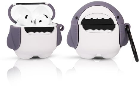LEWOTE Compatible with Apple Airpods 4 Case Protective Funny 3D Animal Cute Cartoon Cover with Keychain (Shark)